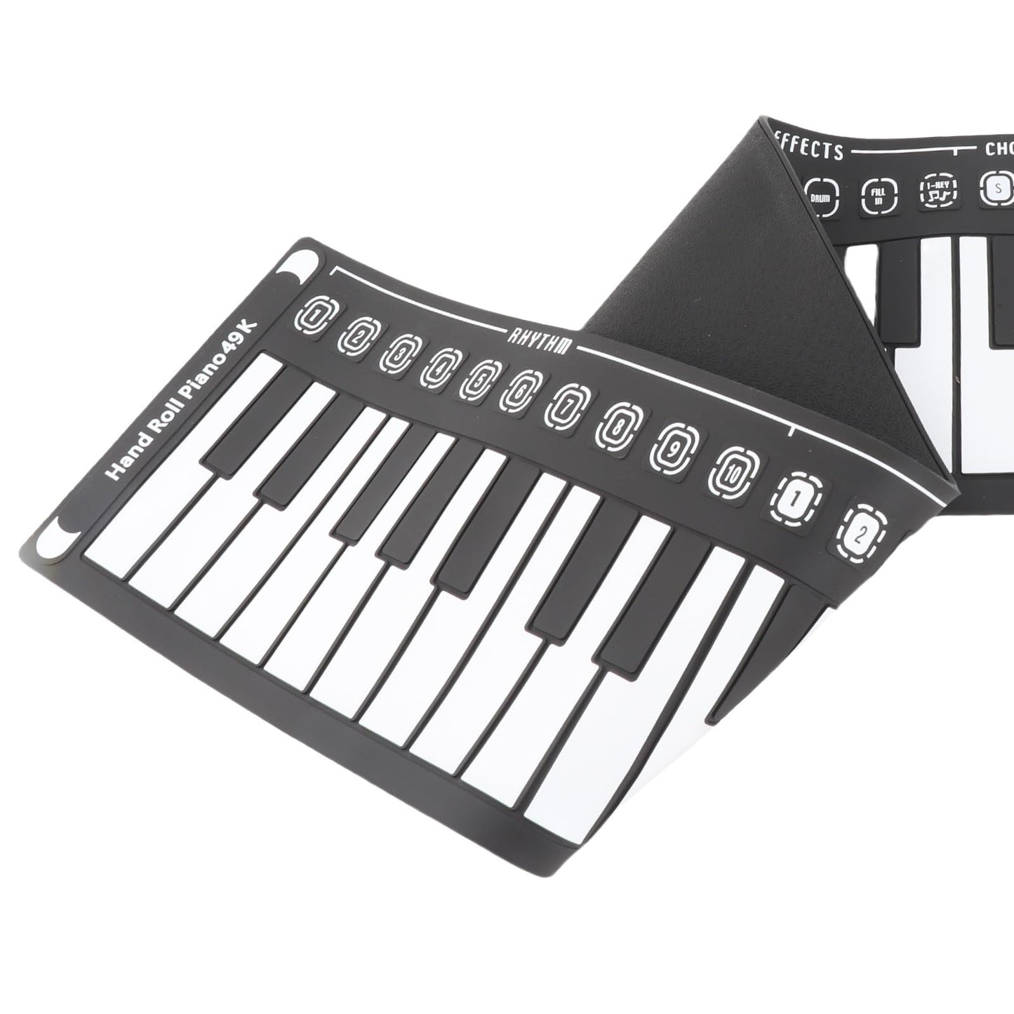 Gedourain Tragbares 49-Tasten-Silikon-Klavier mit Flexibler Rolltastatur für Musiker Unterwegs, mit Lautsprecher und 16 Tönen, 10 Rhythmen und Lautstärkeregelung für Reisende und Anfänger