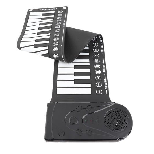 Gedourain Tragbares 49-Tasten-Silikon-Klavier mit Flexibler Rolltastatur für Musiker Unterwegs, mit Lautsprecher und 16 Tönen, 10 Rhythmen und Lautstärkeregelung für Reisende und Anfänger