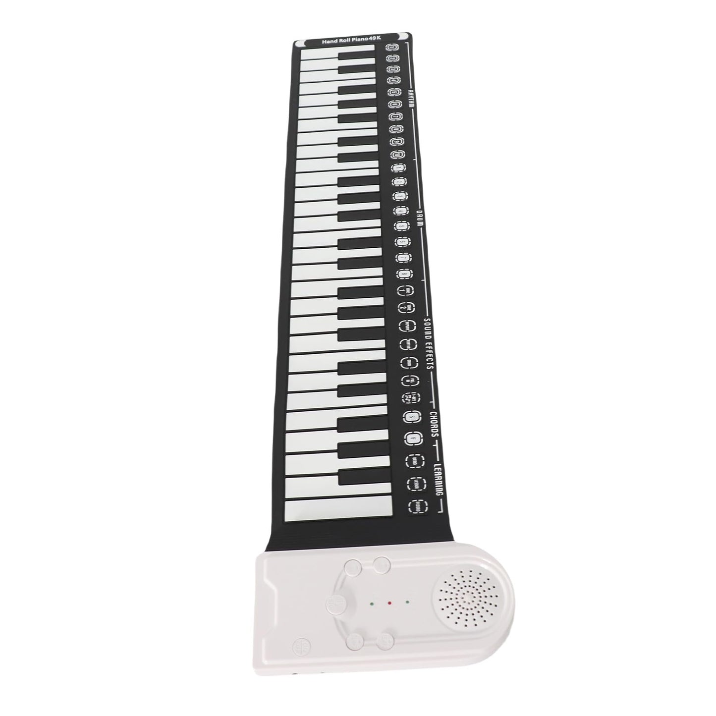AOWINHIT Tragbare 49 Tasten Elektronische Tastatur Rolling Up Klavier für Kinder Anfänger Rosa (Weiß)