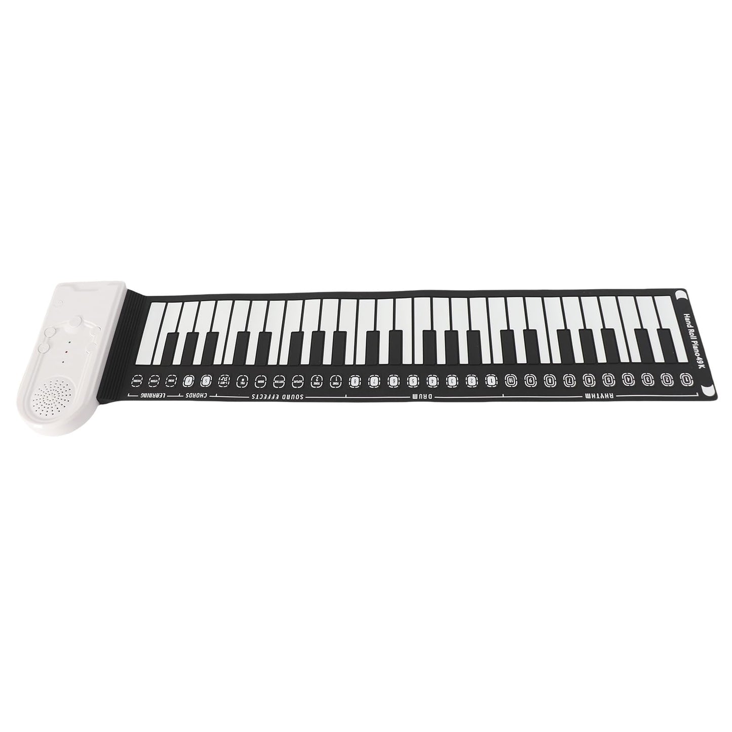 AOWINHIT Tragbare 49 Tasten Elektronische Tastatur Rolling Up Klavier für Kinder Anfänger Rosa (Weiß)