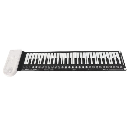 AOWINHIT Tragbare 49 Tasten Elektronische Tastatur Rolling Up Klavier für Kinder Anfänger Rosa (Weiß)