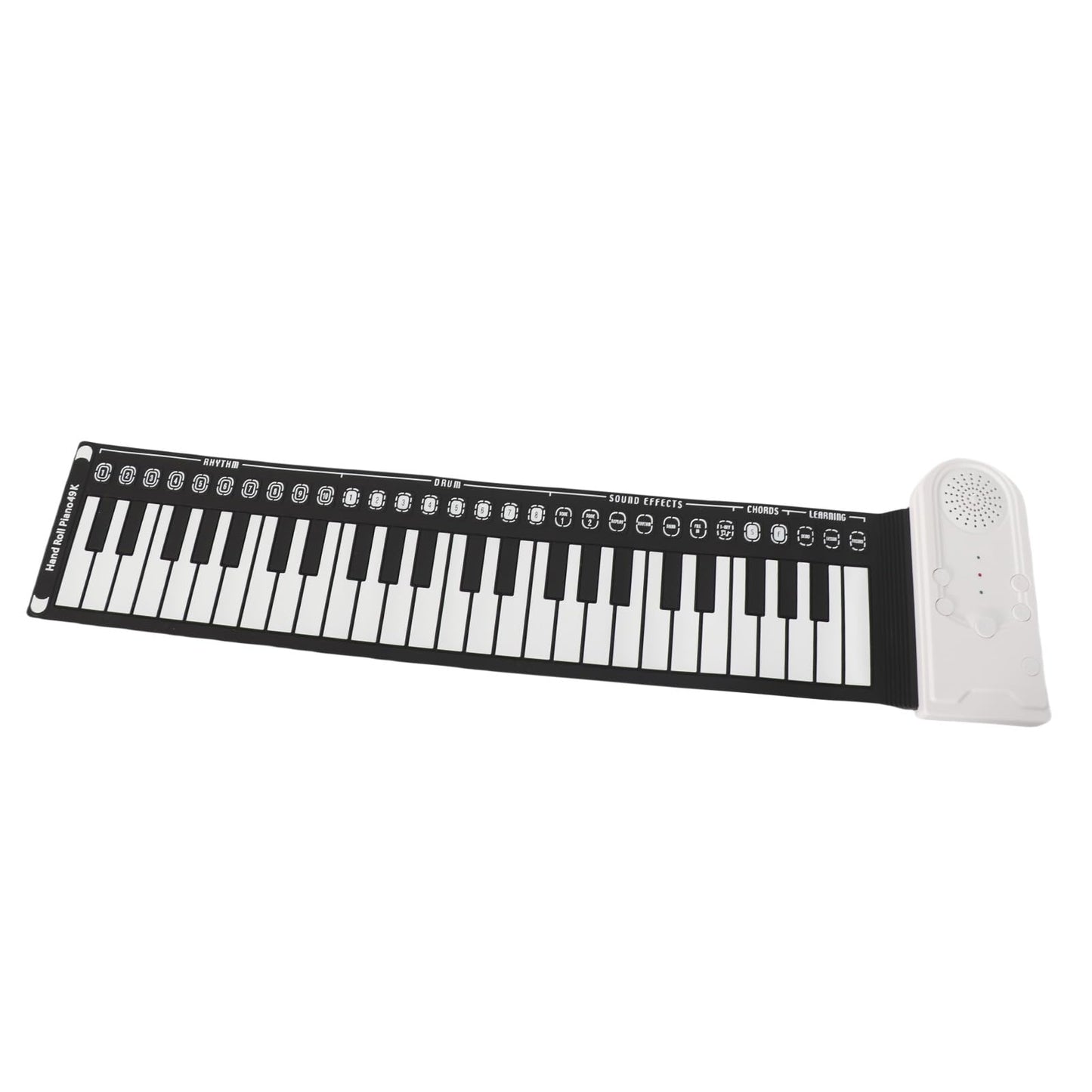 AOWINHIT Tragbare 49 Tasten Elektronische Tastatur Rolling Up Klavier für Kinder Anfänger Rosa (Weiß)