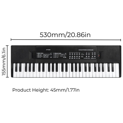 Klavier Klaviertastatur Elektronische Tastatur 54-Tasten Klaviertastatur mit Elektronischem Orgelmikrofon und Aufnahmefunktion BF-5438