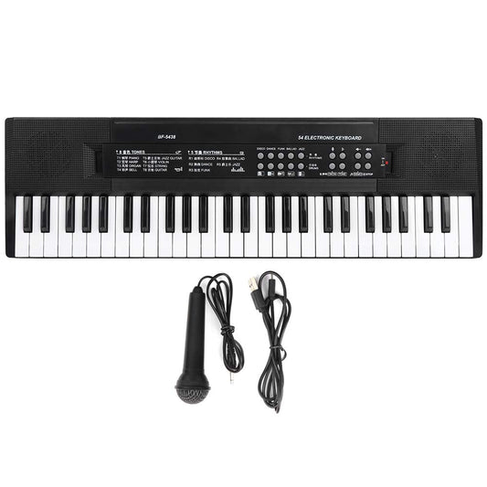 Klavier Klaviertastatur Elektronische Tastatur 54-Tasten Klaviertastatur mit Elektronischem Orgelmikrofon und Aufnahmefunktion BF-5438