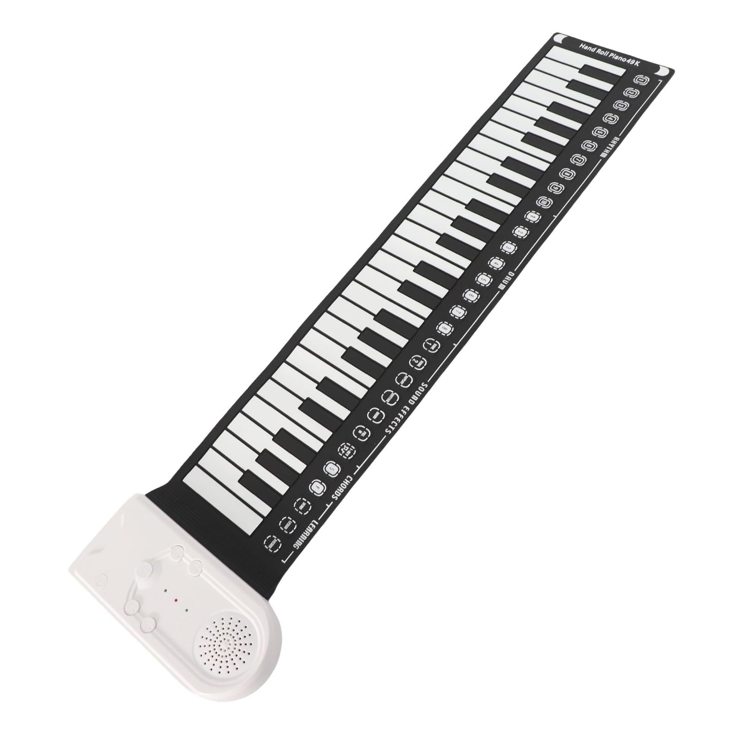AOWINHIT Tragbare 49 Tasten Elektronische Tastatur Rolling Up Klavier für Kinder Anfänger Rosa (Weiß)