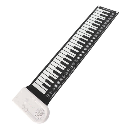 AOWINHIT Tragbare 49 Tasten Elektronische Tastatur Rolling Up Klavier für Kinder Anfänger Rosa (Weiß)