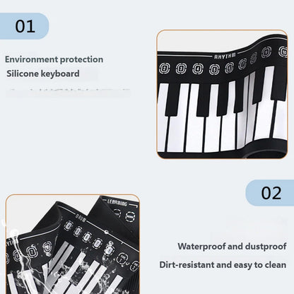 Eingebaute Lautsprecher, 49 Klavier, faltbar, USB-Konnektivität, Silikontasten, praktisches Design für Heimunterhaltung, faltbares Digitalpiano