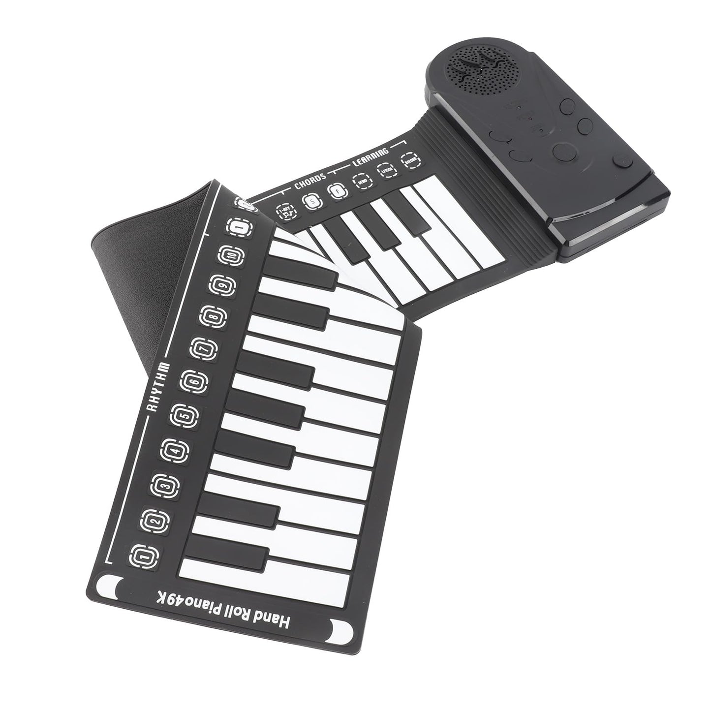 Gedourain Tragbares 49-Tasten-Silikon-Klavier mit Flexibler Rolltastatur für Musiker Unterwegs, mit Lautsprecher und 16 Tönen, 10 Rhythmen und Lautstärkeregelung für Reisende und Anfänger