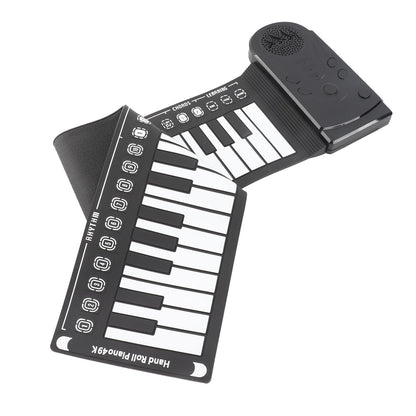 Gedourain Tragbares 49-Tasten-Silikon-Klavier mit Flexibler Rolltastatur für Musiker Unterwegs, mit Lautsprecher und 16 Tönen, 10 Rhythmen und Lautstärkeregelung für Reisende und Anfänger