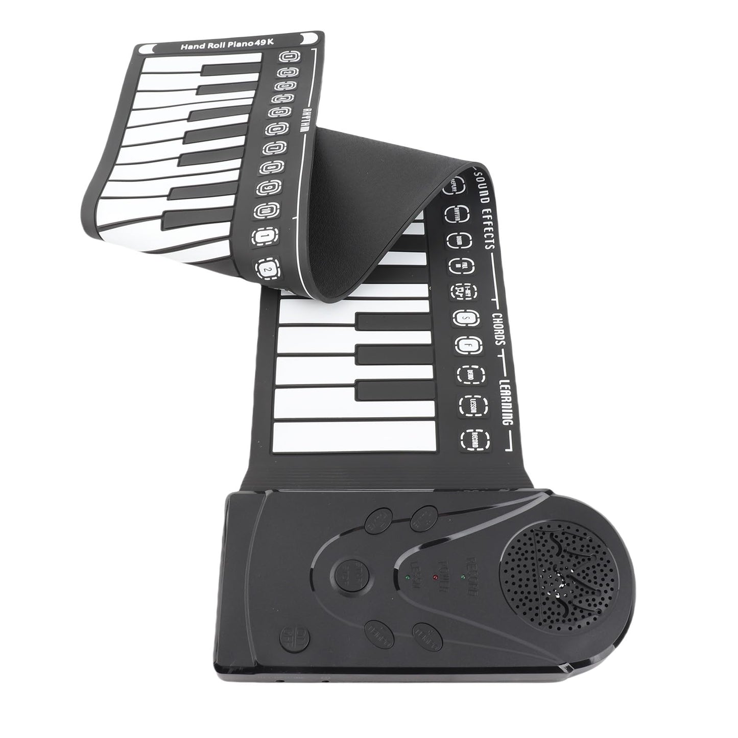 Gedourain Tragbares 49-Tasten-Silikon-Klavier mit Flexibler Rolltastatur für Musiker Unterwegs, mit Lautsprecher und 16 Tönen, 10 Rhythmen und Lautstärkeregelung für Reisende und Anfänger