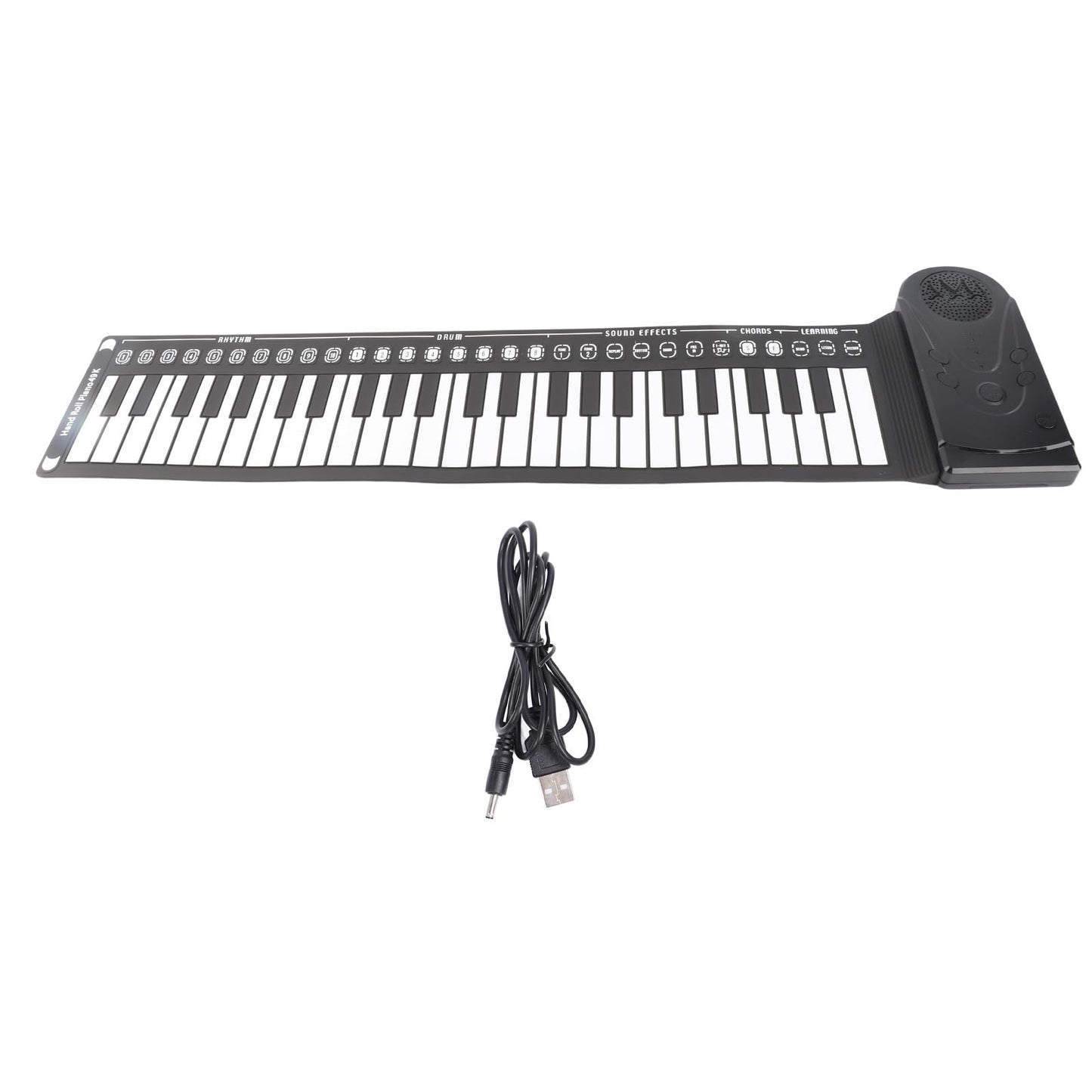 Gedourain Tragbares 49-Tasten-Silikon-Klavier mit Flexibler Rolltastatur für Musiker Unterwegs, mit Lautsprecher und 16 Tönen, 10 Rhythmen und Lautstärkeregelung für Reisende und Anfänger