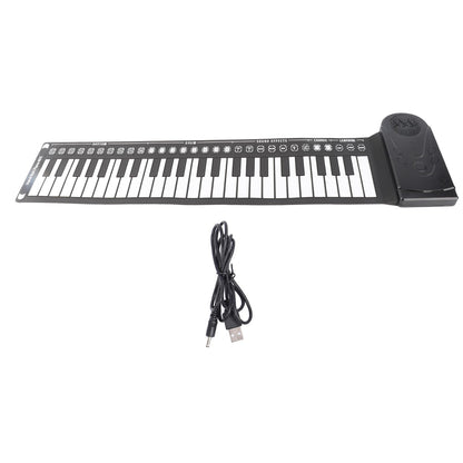 Gedourain Tragbares 49-Tasten-Silikon-Klavier mit Flexibler Rolltastatur für Musiker Unterwegs, mit Lautsprecher und 16 Tönen, 10 Rhythmen und Lautstärkeregelung für Reisende und Anfänger