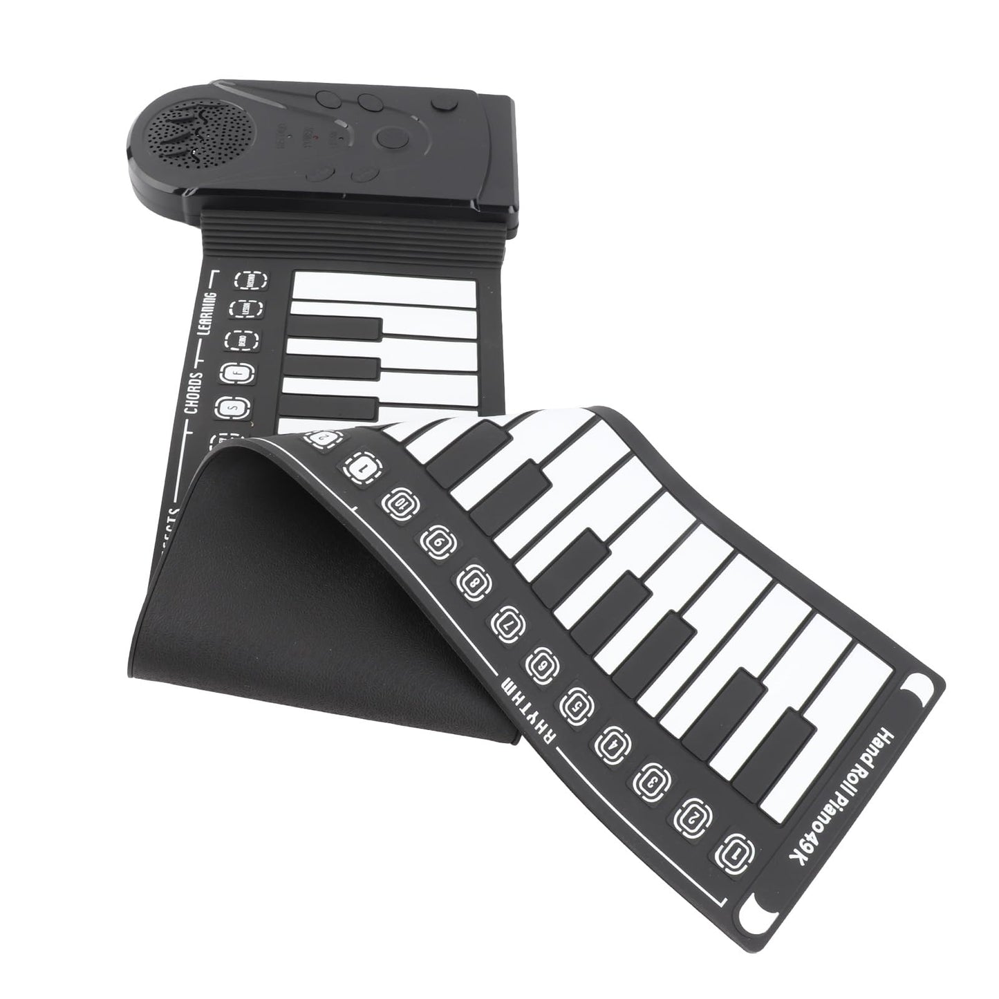Gedourain Tragbares 49-Tasten-Silikon-Klavier mit Flexibler Rolltastatur für Musiker Unterwegs, mit Lautsprecher und 16 Tönen, 10 Rhythmen und Lautstärkeregelung für Reisende und Anfänger