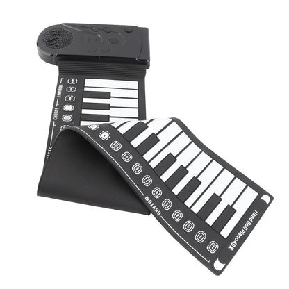 Gedourain Tragbares 49-Tasten-Silikon-Klavier mit Flexibler Rolltastatur für Musiker Unterwegs, mit Lautsprecher und 16 Tönen, 10 Rhythmen und Lautstärkeregelung für Reisende und Anfänger
