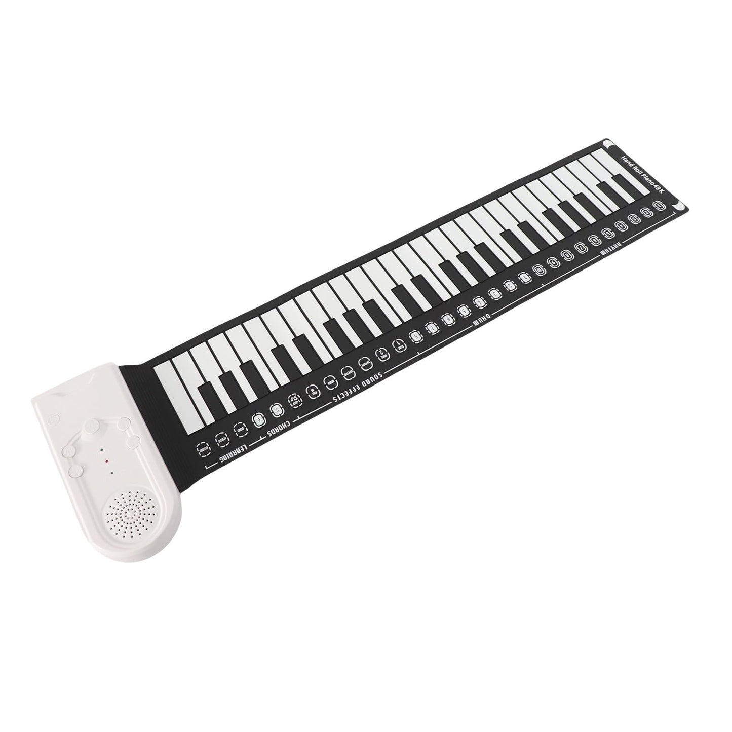 AOWINHIT Tragbare 49 Tasten Elektronische Tastatur Rolling Up Klavier für Kinder Anfänger Rosa (Weiß)