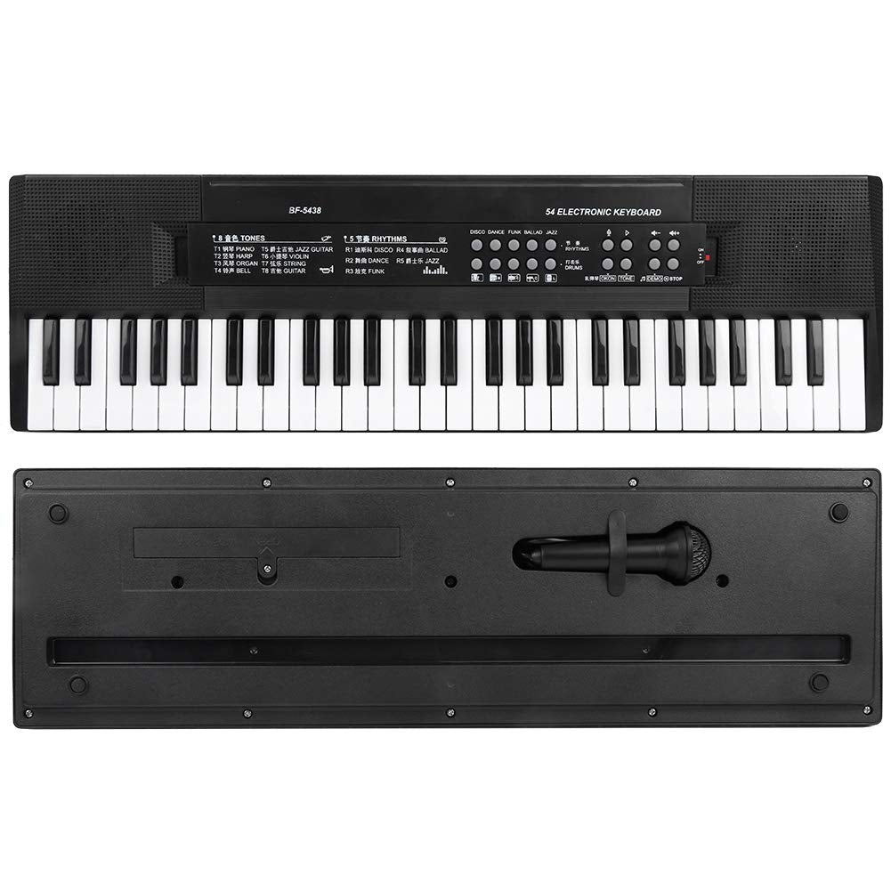 Klavier Klaviertastatur Elektronische Tastatur 54-Tasten Klaviertastatur mit Elektronischem Orgelmikrofon und Aufnahmefunktion BF-5438