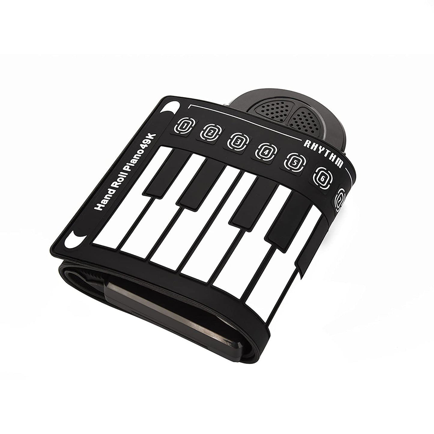 AOWINHIT Tragbare 49 Tasten Elektronische Tastatur Rolling Up Klavier für Kinder Anfänger Rosa (Schwarz)