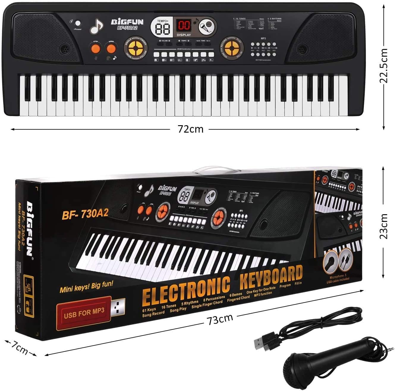 61 Tasten Elektronische Klavier für Kinder ab 6 7 8 9 10 11 12 Jahren
