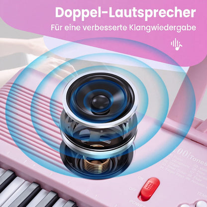 COSTWAY Keyboard Piano 61 Tasten, Digital Piano mit Ständer & Mikrofon & Tragetasche, E-Piano für Einsteiger, Klavier für Kinder Jungen (Rosa)