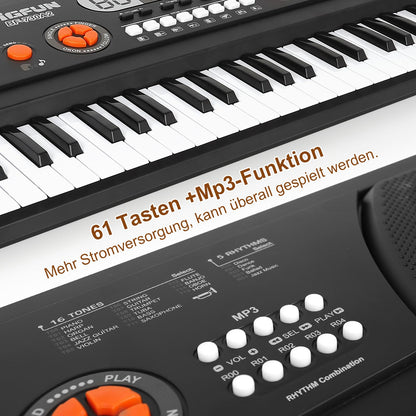 61 Tasten Elektronische Klavier für Kinder ab 6 7 8 9 10 11 12 Jahren